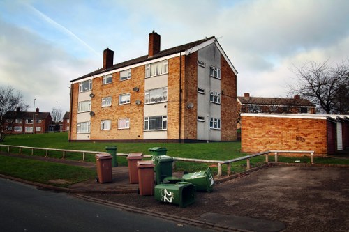 Photograph showing a missed bin collection at commercial premises